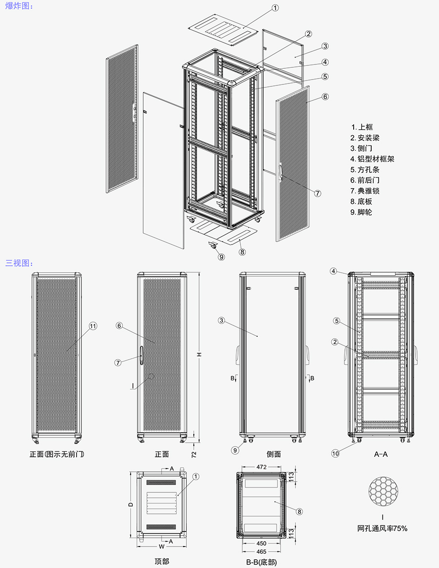 E3鋁型材服務(wù)器機(jī)柜